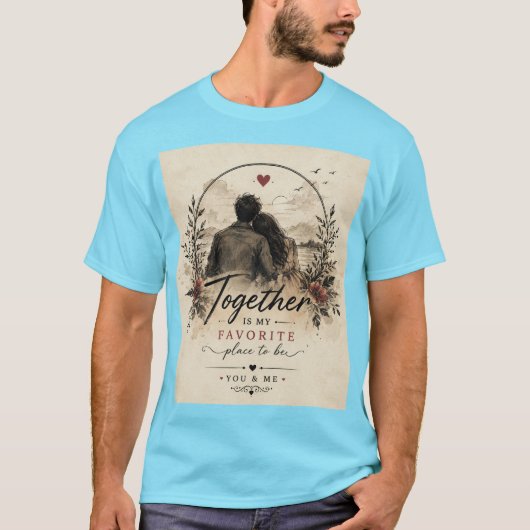 Zwei Herzen, eine Geschichte. T-Shirt (Vorderseite)