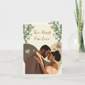 Zwei Herzen, eine Liebe afroamerikanisches Paar Karte (Vorderseite)