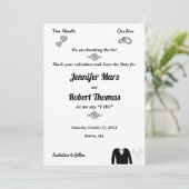 Zwei Herzen, eine Liebe, die Krawatte Save the Dat Save The Date (Stehend Vorderseite)