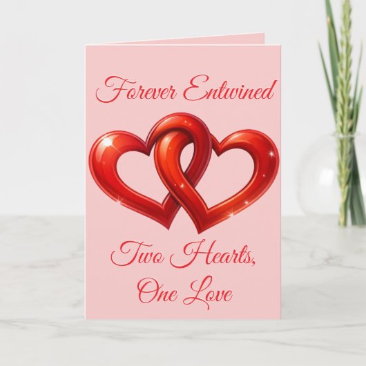 Zwei Herzen, eine Liebe Feiertagskarte (Vorderseite)
