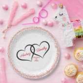 Zwei Herzen eine Liebe Hochzeit Personalisiert Pappteller (Party)