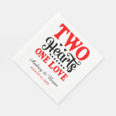 Zwei Herzen eine Liebe Hochzeitscocktail Napkins Serviette (Ecke)