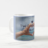 Zwei Herzen eine Liebe Kaffeetasse (Vorderseite Links)