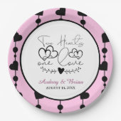 Zwei Herzen eine Liebe Pappteller (Vorderseite)