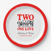 Zwei Herzen eine Liebe Pappteller (Vorderseite)