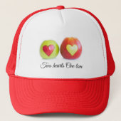 Zwei Herzen eine Liebe Truckerkappe (Vorderseite)