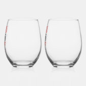 Zwei Herzen eine Liebe zum Hochzeitsfest Weinglas Ohne Stiel (Links)