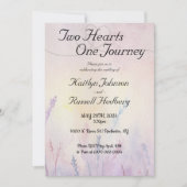Zwei Herzen eine Reise einfache Hochzeit Einladung (Vorderseite)