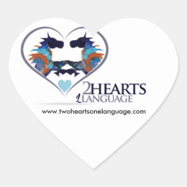 Zwei Herzen eine Sprache Herz-Aufkleber