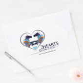 Zwei Herzen eine Sprache Ovaler Aufkleber (Umschlag)