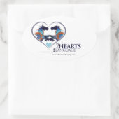 Zwei Herzen eine Sprache Ovaler Aufkleber (Tasche)