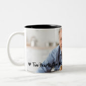 Zwei Herzen eine Tasse Valentins Foto Kaffee Tasse (Links)