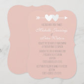 Zwei Herzen Einladung (Vorne/Hinten)