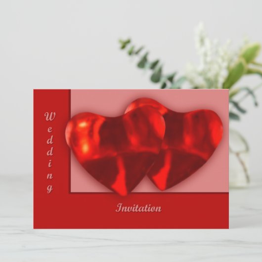 Zwei Herzen Einladung (Stehend Vorderseite)