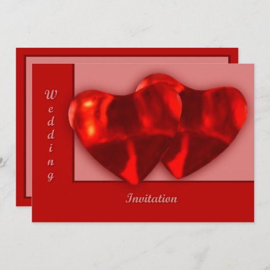 Zwei Herzen Einladung (Vorne/Hinten)