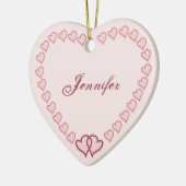 Zwei Herzen Entwinterung Keramik Ornament (Links)
