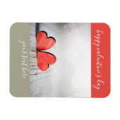 Zwei-Herzen-Farblock Valentinstag Magnet (Horizontal)