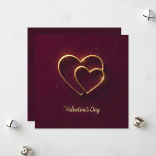 Zwei Herzen Flaches Valentinsgrußkarte Feiertagskarte