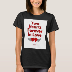 Zwei Herzen für immer in der Liebe Frauen schwarze T-Shirt