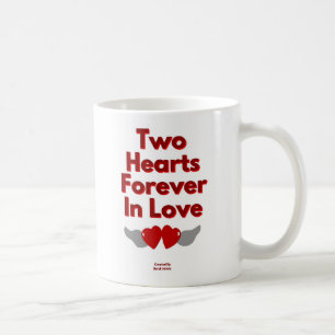Zwei Herzen für immer in der Liebe Kaffee Tasse