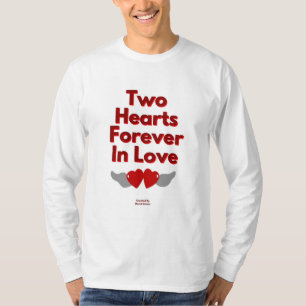 Zwei Herzen für immer in der Liebe Männer lange Sc T-Shirt