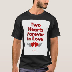 Zwei Herzen für immer in der Liebe Männer schwarze T-Shirt