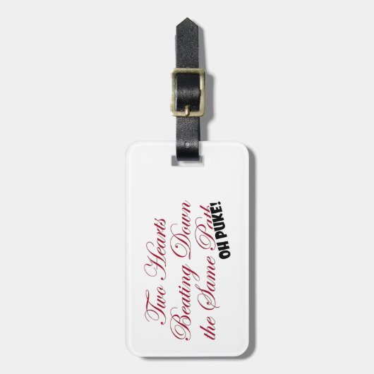 Zwei Herzen Gepäckanhänger (Vorderseite vertikal)