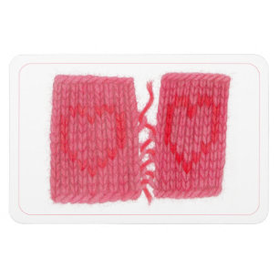 ZWEI HERZEN GESTRICKT 4x6 Flexibler Magnet
