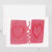 ZWEI HERZEN GESTRICKT 5x7 Flachkarte