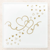 Zwei Herzen Glasuntersetzer (Vorderseite)