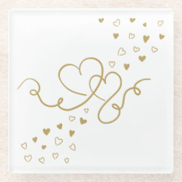 Zwei Herzen  Glasuntersetzer