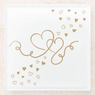 Zwei Herzen Glasuntersetzer