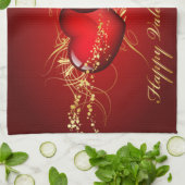 Zwei Herzen glückliche Valentinstag Handtuch (Gefaltet)