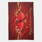 Zwei Herzen glückliche Valentinstag Handtuch (Vertikal)