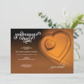 Zwei Herzen, Gold-Jubiläum-Party Einladung (Stehend Vorderseite)