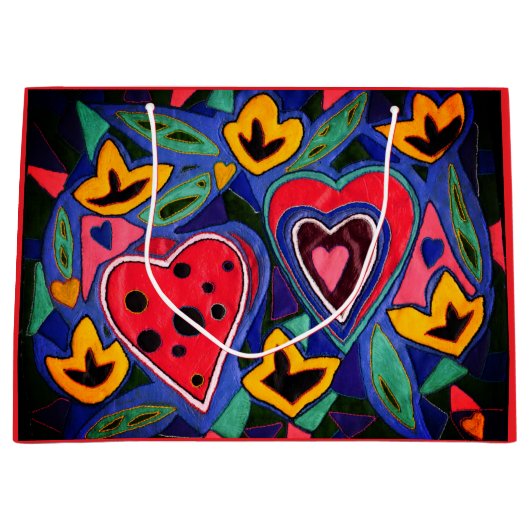 Zwei Herzen Große Geschenktüte (Vorderseite)