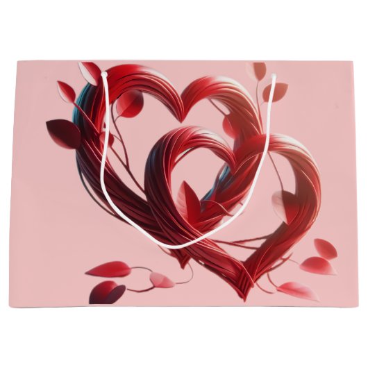 Zwei Herzen Große Geschenktüte (Vorderseite)