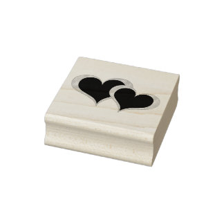 Zwei Herzen Gummistempel