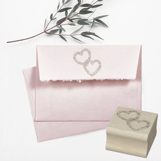 Zwei Herzen Gummistempel