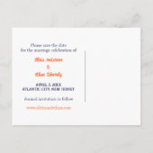 Zwei Herzen Hinterhof Hochzeit speichern das Datum Ankündigungspostkarte (Rückseite)