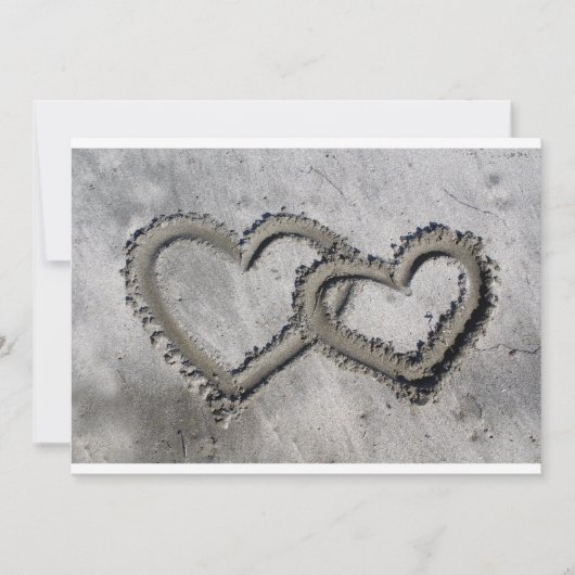 Zwei Herzen Hochzeit Einladung (Vorderseite)