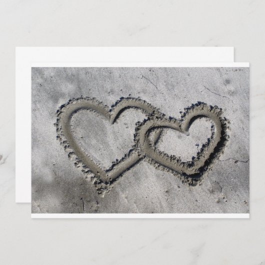 Zwei Herzen Hochzeit Einladung (Vorne/Hinten)