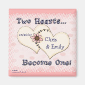 Zwei Herzen Hochzeit Glückwunsch, Chris ... Magnet (Vorne)