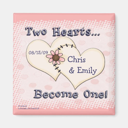 Zwei Herzen Hochzeit Glückwunsch, Chris ... Magnet (Vorne)