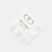 Zwei Herzen Hochzeit / Jubiläum Papier Napkins Serviette (Ecke)