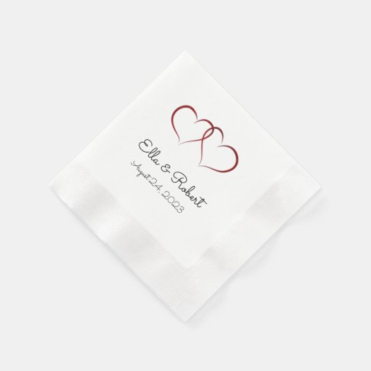 Zwei Herzen Hochzeit / Jubiläum Papier Napkins Serviette (Ecke)