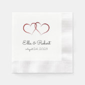 Zwei Herzen Hochzeit / Jubiläum Papier Napkins Serviette (Vorderseite)
