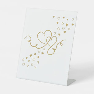 Zwei Herzen Hochzeit Sockelschild