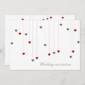 Zwei Herzen Hochzeitseinladung Einladung (Vorne/Hinten)