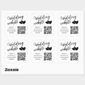 Zwei-Herzen-Hochzeitswebsite-QR-Code Quadratischer Aufkleber (Blatt)